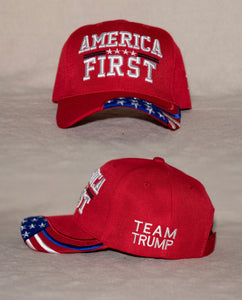 America First Team Trump White Letters Ballcap