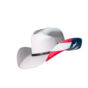 White Cowboy Hat USA Underside